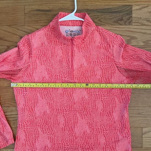 Ibkul Long Sleeve Sun Shirt Womens M Pink Animal Print UPF 50 Tennis Activewear - Picture 8 of 9